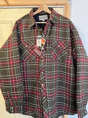 Dakota Men’s Size 2xl Extra Large Padded Checked Flannel Shirt Khaki/red • £25