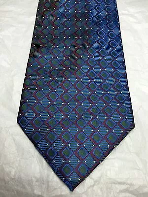 Milano Mens Tie Blue With Purple Squares 58 X 4 • $21.12