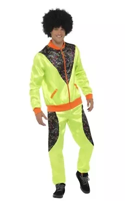 Retro Shell Suit Costume Mens Neon Green • £24.99