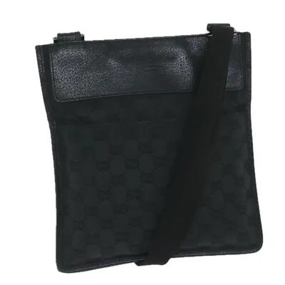 GUCCI GG Canvas Shoulder Bag Black 27639 Auth Tb930 • $220.80