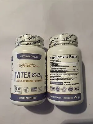 TWO BOTTLES Vitex Chasteberry Supplement 600mg 180 Caps Total Best By 12/2023 • $12