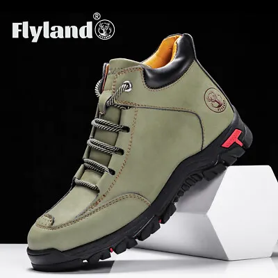 FLYLAND Original Men Classical Vintage Genuine Leather Chukka Boots Casual Shoe • $58.99