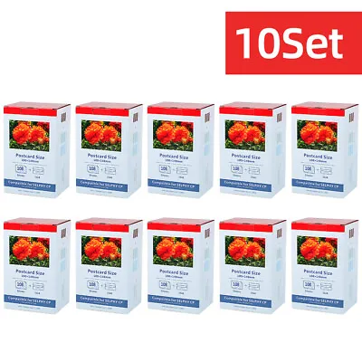 10Canon KP-108IN Ink 4 X6  Photo Paper Set For Selphy CP910 CP1000 CP1200 CP1300 • £232.99