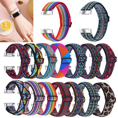 For Fitbit Charge 6 5 4 3 Nylon Woven Elastic Fabric Watch Strap Band • $7.89