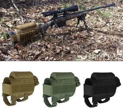 Tactical Rifle Buttstock Cheek Rest Riser Ammo Cartridges Carrier Case Holder US • $11.99