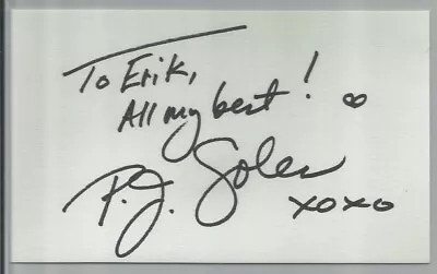 P.J. Soles Halloween Linda Actress Autographed Signed 3 X 5 Index Card W/COA • $7.50