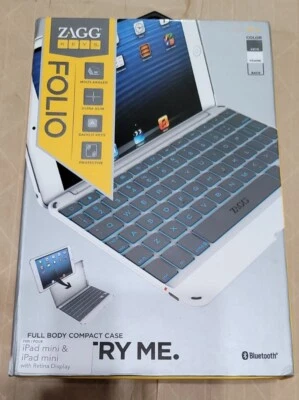 $18 • Buy ZAGG Folio Backlit Bluetooth Hinged Keyboard Folio; IPad Mini 135° Viewing Angle