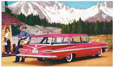 1959 Chevrolet NOMAD Station Wagon: Vintage Dealer Promo Postcard UNUSED VG+/Ex • $5.99