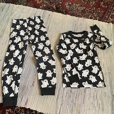 Hanna Andersson Pjs 110 5 Ghosts Pajamas Boys Girls 2 Piece Black White Organic • $15.99