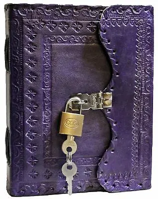 $26.30 • Buy Leather Diary Journal Notepad Writing Book With Lock And Key  5 X 7 Inch AU