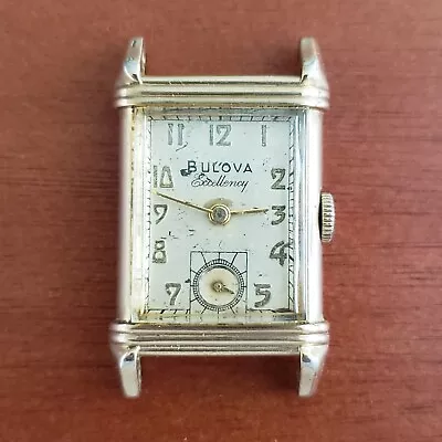 1949 Bulova Excellency Art Deco Vintage Watch 21J Cal. 7AA For Parts/Repair • $75