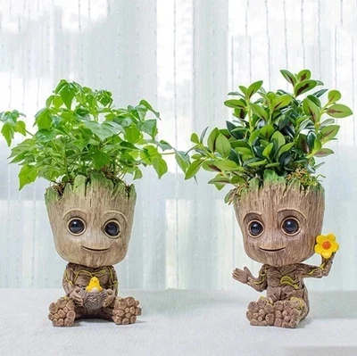 £6.99 • Buy Disney Marvel Avengers Groot Mini Figure Pen Holder Flower Pot Anime Toys Action