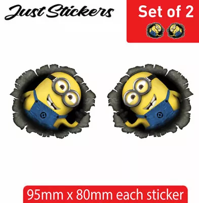 $4.43 • Buy 2 X  Minion Stickers , Car Sticker , Bumper Sticker , Skate , Bike, Window, Lapt