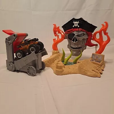 Monster Jam Pirate Takedown Captains Curse Hot Wheels Truck Play Set • $24.87