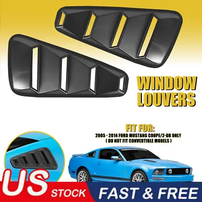 For Ford Mustang 2005-2014 2Pcs 1/4 Quarter Side Window Louvers Scoop Cover Vent • $25.99