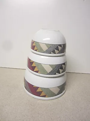 Lot Of 3 Studio Nova Palm Desert Nesting Mixing Bowls OVEN TO TABLE • $36.50