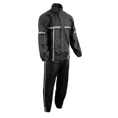 Milwaukee Leather Men's Black Water-Resistant Motorcycle Rain Suit With MPM9510 • $69.99