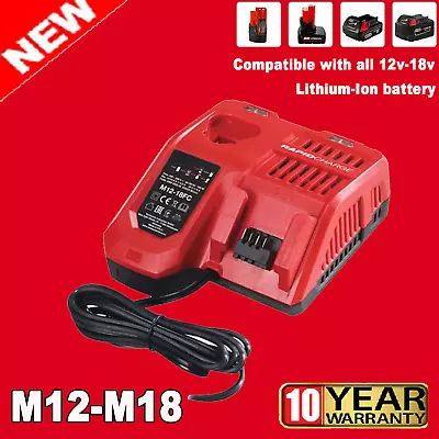 For Milwaukee  M12-18FC 240v UK 18v & 12v Li-ion Rapid Charger M12-18C  • £15.92