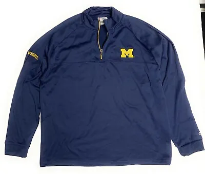 Michigan Wolverines Men's I/4 Zip Pullover Licensed Mock Neck Active Sweatshirt • $27.99