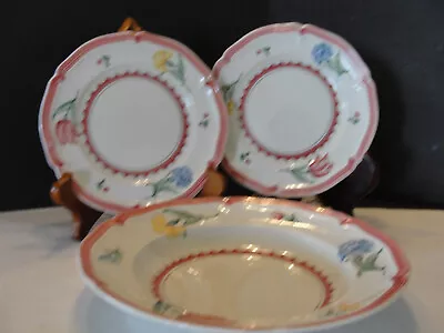 Villeroy & Boch Jardin D Alsace  2 Bread Plates 6 7/8  And 1 Soup Bowl • $46.75