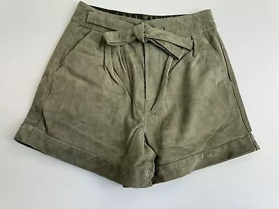 Blank NYC Tie Front Paperbag Shorts Green Suede New Size 27 • $16.99