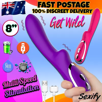 8  Large Rabbit Vibrator Big Dildo Clit USB Rechargeable Wand G Spot USB Sex Toy • $29.95