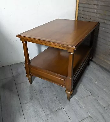 Vintage Brandt Italian Provincial Neoclassical Solid Wood 2-Tier End Table • $162
