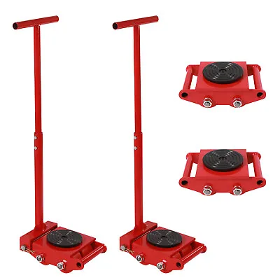 4PCS 6T 4 Rollers Machine Dolly Skate Machinery Mover Cap 360 Rotation W/Handles • $249