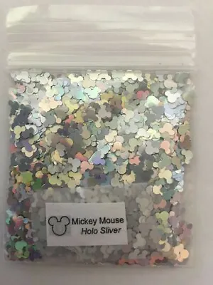 Solvent Resistant MICKEY MOUSE Glitter (SILVER) Nail Art Face Crafts DIY-US-1tsp • $2.45