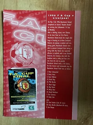 F.A. Cup Final 1996 - Manchester United V Liverpool Commemorative Phone Card • £14.99