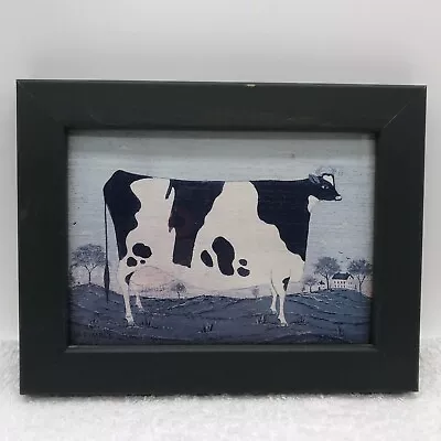 Warren Kimble  American Folk Art  Framed Picture Of Cow In A Field • $30