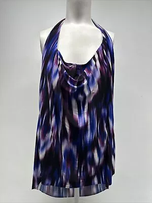 Magicsuit By Miraclesuit Tankini Swim Top Purple Black Draped Slimming Size 14 • $44.99