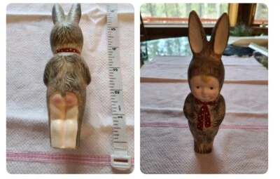 $69 • Buy VAILLANCOURT? FOLK ART CHALKWARE 1992 CHILD IN BUNNY SUIT,  Little Butt,  EASTER