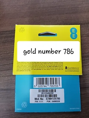 Golden UK NUMBER 786. • £10