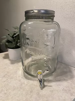 2 Gallon Glass Yorkshire Mason Jar/Jug Beverage Dispenser With Plastic Spigot  • $65