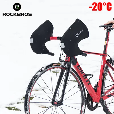 ROCKBROS Handlebar Mittens Road Bike Windproof Coldproof Commuter Warmer Covers • $25.99