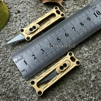 EDC Mini Solid Brass Utility Knife Key Chain Paper Knife Outdoor Camping EDC • $9.99