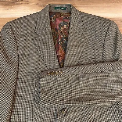 Lauren Ralph Lauren Blazer Mens 40R Wool Paisley Lined 2 Button Green Brown • $49.99