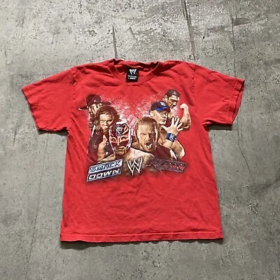 WWE Smackdown Vs Raw 2008 Shirt ( Undertaker  John Cena  Triple H ) Youth M • £11.88