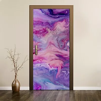 £48.95 • Buy Peel & Stick Door Sticker Mural Decal Wrap Abstraction Violet Picture