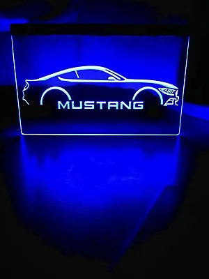 FORD MUSTANG NEW LED NEON BLUE LIGHT SIGN 8x12 • $35.99