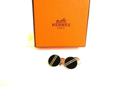 Authentic HERMES H Motif Palladium Plated Cufflinks Cuffs #9990 • $499