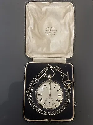 J.W. BENSON London 1882 Key Wind Solid Silver Pocket Watch - Working - STUNNING • £490