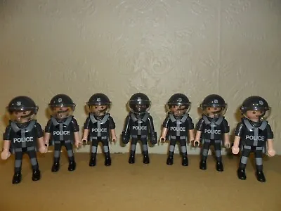 PLAYMOBIL POLICE RIOT FIGURES (SWAT Officers For Police StationCarJob Lot) • £10.99