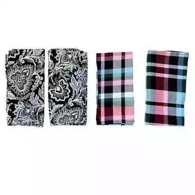 Vera Bradley Set Of 4 Ribbons Plaid & Paisley Napkins Cloth EUC  • $24.99