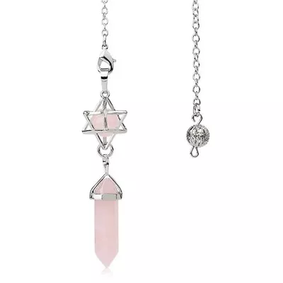 Natural Stone Quartz Crystal Dowsing Merkaba Pendulum Reiki Spiritual Divination • $14.99