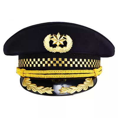  Nautical Marine Hat Black Hats For Men Big Brim Women's Clothing • £17.45