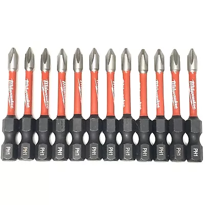 Phillips PH1 Milwaukee Shockwave Impact Duty 12 Bit Set Screw Driver Bits • $13.99