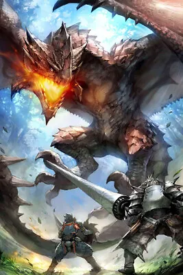 Monster Hunter Moster Action Video Game Wall Art Home Decor - POSTER 20x30 • $23.99