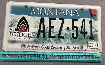 License Plate Montana Ski Bridger Bowl AEZ 541 • $8